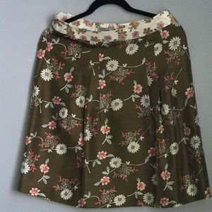 Mac and Jac Silk Floral Skirt With Front Pleats